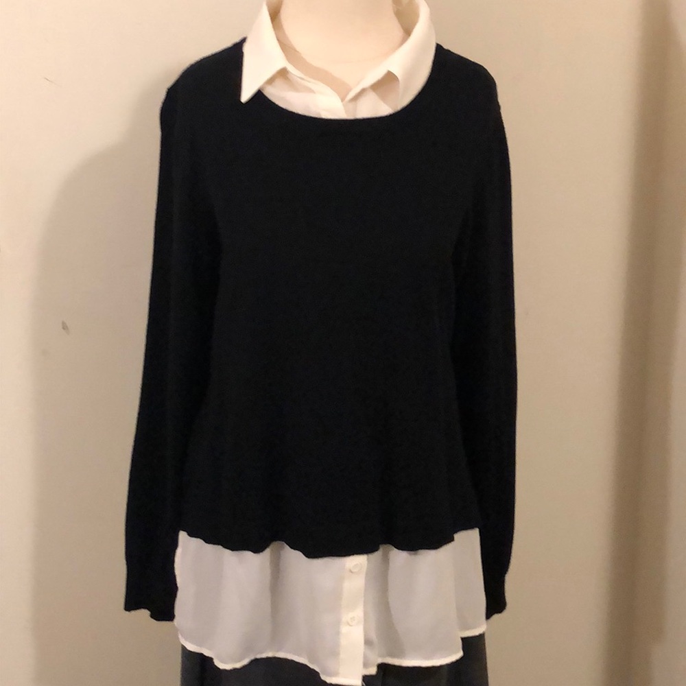 Adrianna Papell layered look sweater twofer